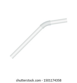 White drink straw icon. Flat illustration of white drink straw vector icon for web design