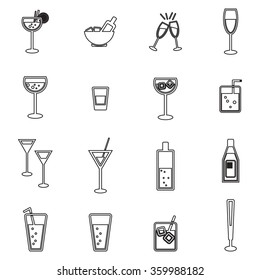 White drink vector icon set