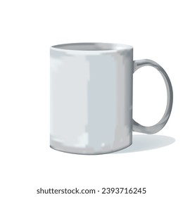 White Drinking Mug Mock Up Vector