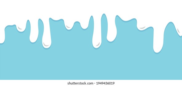 White dripping paint flowing down vector background. White milk liquid drips. Vector illustration.