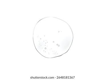 white drop of face wash gel on white background