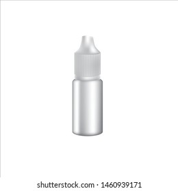 White droplet bottle vector mockup. Bottle for packaging design, vector. Drop in the nose. 