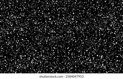 White Drops Dotted Texture on Black Hand Drawn Vector Background. Abstract Hand Drawn Texture for Trendy Modern Design