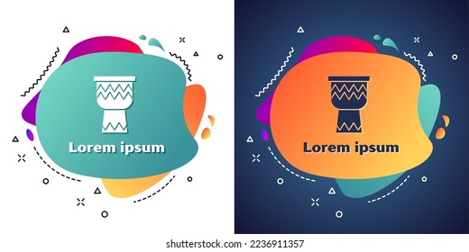 White Drum icon isolated on white and blue background. Music sign. Musical instrument symbol. Abstract banner with liquid shapes. Vector