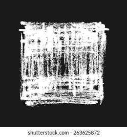 White dry grunge brush square.