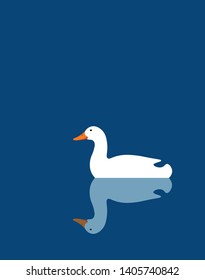 White duck floating on the water