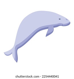 White dugong icon isometric vector. Sea animal. Aquatic mammal