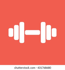 White dumbbell icon weight vector illustration