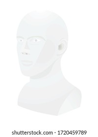 White dummy head mannequin. vector illustration