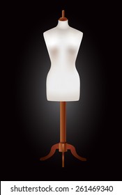 White dummy on a black background. mannequin. vector illustration.