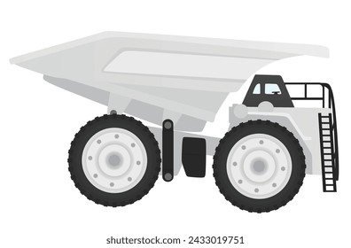 White dump truck. vector illustration