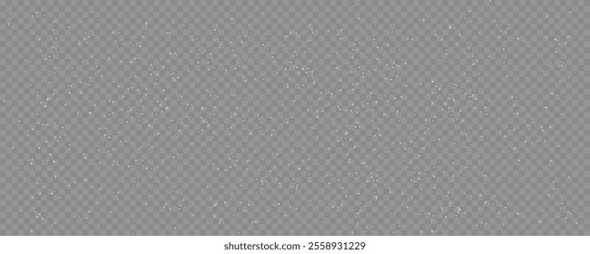 White dust light. Bokeh lights effect. Background of shining elements. Christmas glowing bokeh confetti and spark overlay texture for your design.
