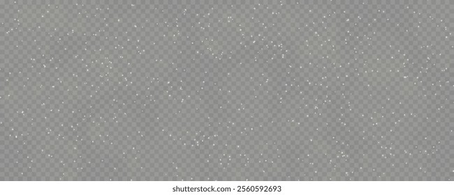White dust light. Bokeh lights effect. Background of shining elements. Christmas glowing bokeh confetti and spark overlay texture for your design.