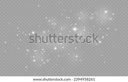 White Dust Light PNG.Light Effects Background. Glowing Christmas Dust Backdrop with Bokeh Confetti and Sparkle Overlay Texture, Ideal for Stock and Design Projects.	