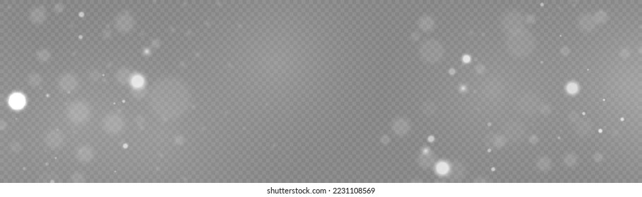 White dust sparks glitter, star night sky, space, dusty shine lights. Glitter special light effect. Star burst glare with sparkles on transparent background. Christmas shining flare bokeh. Vector