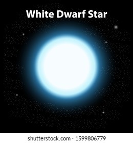 White Dwarf Star In Dark Space Background Illustration