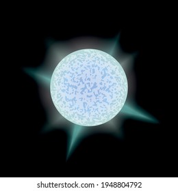 White Dwarf Star, Vector Illustration Of Space