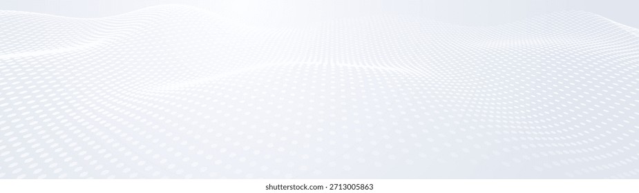 Pontos Dinâmicos Brancos Onda Esporte Jersey Padrão. Partículas 3D Fluxo de ar fresco leve. Ilustração de vetor.