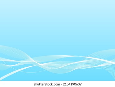 White Dynamic Wave on Blue Gradient Abstract Background Beauty, Business and Innovation Concept Serene and Clean Backdrop