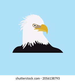 White Eagle Head on blue background