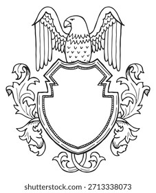 Un águila blanca está en un escudo negro