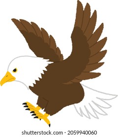White eagle. Vector animal illustration isolated on a white background.