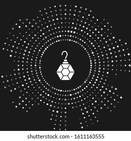 White Earring icon isolated on grey background. Jewelry accessories. Abstract circle random dots. Vector Illustration