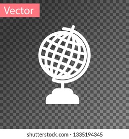 White Earth globe icon isolated on transparent background. Vector Illustration