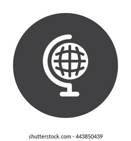 White Earth Globe icon on black button isolated on white