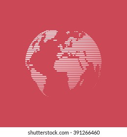 white earth on red background