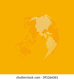 white earth on yellow background