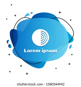 White Earth structure icon isolated on white background. Geophysics concept with earth core and section layers earth. Abstract banner with liquid shapes. Vector Illustration