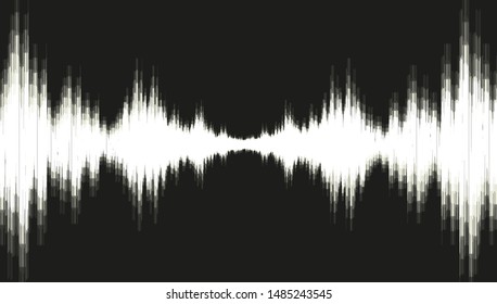 White Earthquake Wave on Black background,audio wave diagram concept,design for education and science,Vector Illustration.