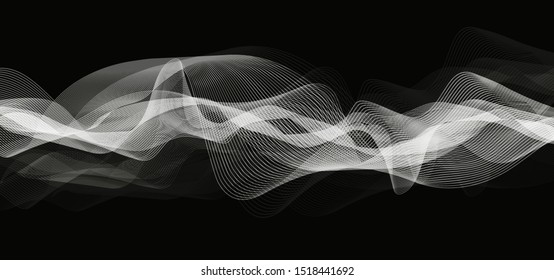 White Earthquake Wave on Black background,audio wave diagram concept,design for education and science,Vector Illustration.