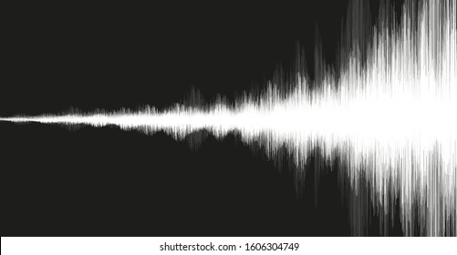 White Earthquake Wave on Black background,audio wave diagram concept,design for education and science,Vector Illustration.