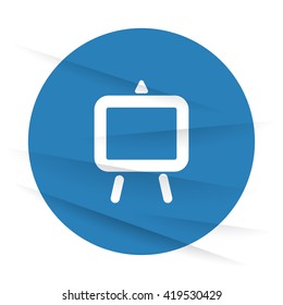 White Easel icon label on wrinkled paper
