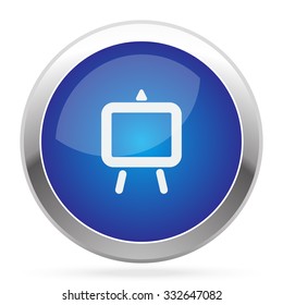 White Easel icon on blue web app button