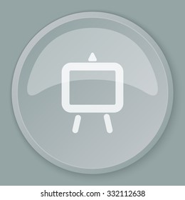 White Easel icon on grey web button