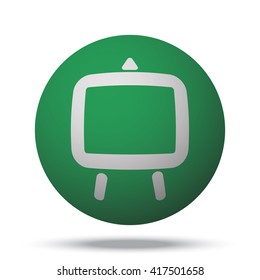 White Easel web icon on green ball