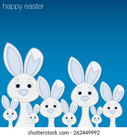 White Easter bunny card in vector format.