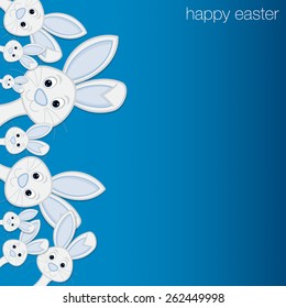 White Easter bunny card in vector format.