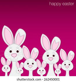 White Easter bunny card in vector format.