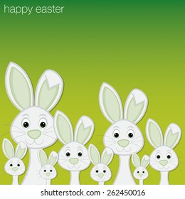White Easter bunny card in vector format.