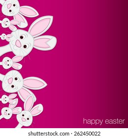 White Easter bunny card in vector format.