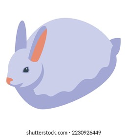 White easter bunny icon isometric vector. Cute rabbit. Animal basket