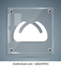 White Easter cake icon isolated on grey background. Happy Easter. Square glass panels. Vector Illustration