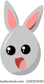 white easter egg with bunny ears