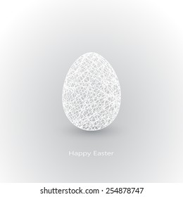 White Easter egg in geometry style with place for your text