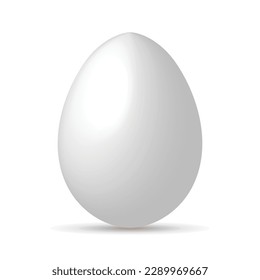 White Easter Egg Isolated on a White Transparent Background