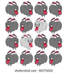 White easter rabbit. Easter Bunny. Rabbit silhouette